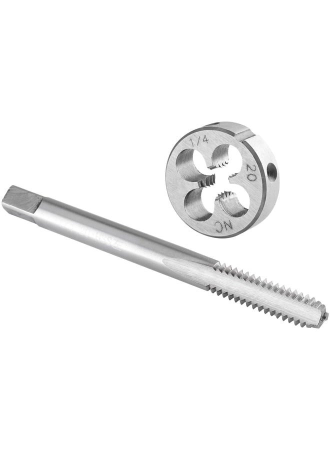 Burkit 1/4"-20 UNC Tap and Die Set Left Hand, 1/4 x 20 UNC Machine Thread Tap and Round Die - Image 1