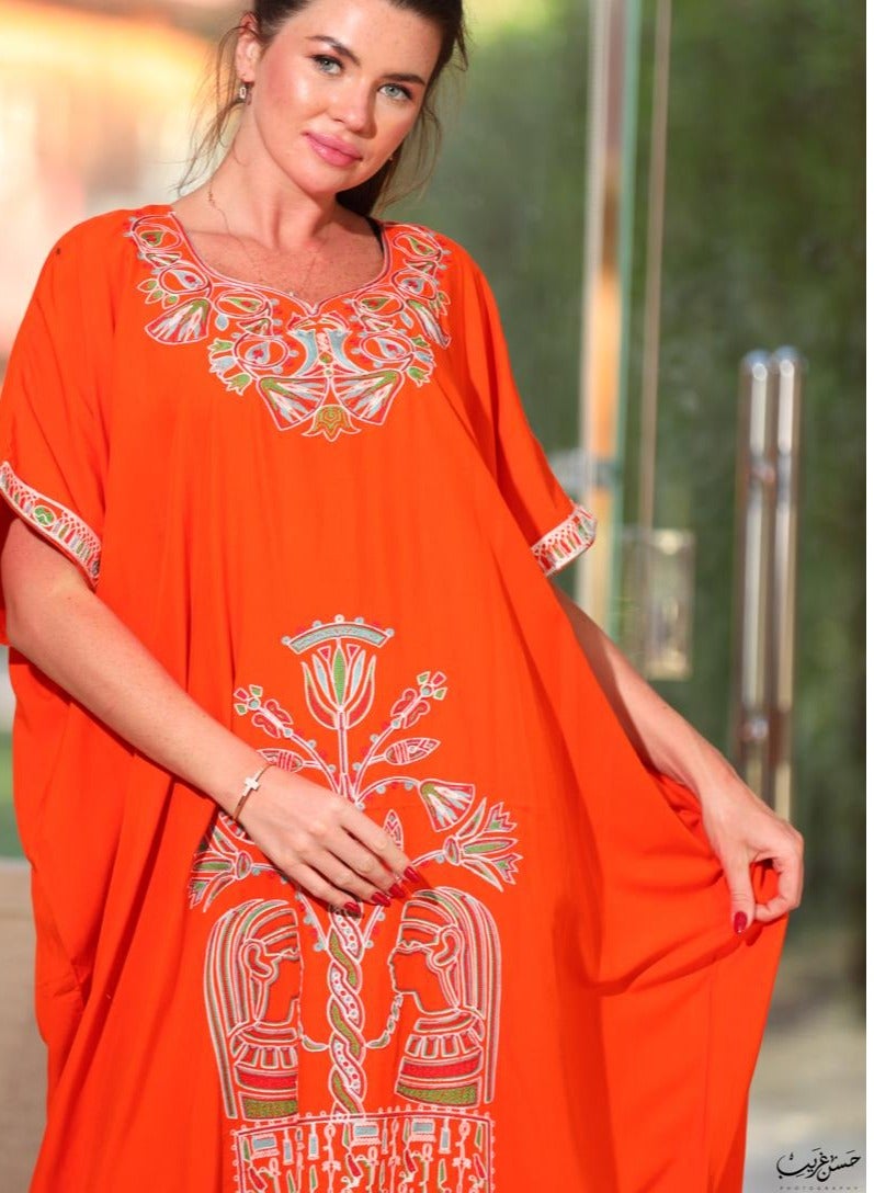 Brides Kuwaiti butterfly jalabiya with an embroidered inner belt A-469 - Image 2