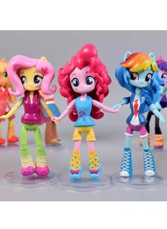 General Hasbro My Little Pony Anime Action Figures Twilight Sparkle Rainbow Dash Applejack Fluttershy Pinkie Pie Doll Model Toy Gifts  - Image 3