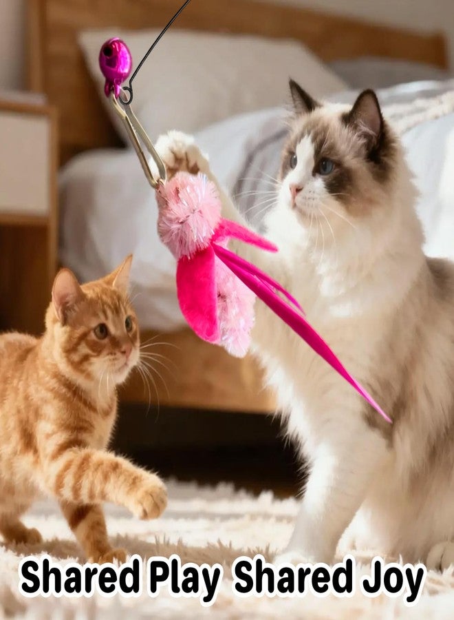 Walfront Cat Wand Toy with Feather Insect Head, Interactive Indoor Cat Teaser Wand for Calming Play, Kittens and Adult Cats, Encourages Gentle Play and Relaxing Mood - Image 2