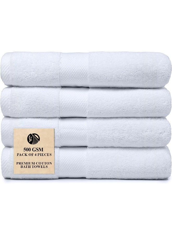 Somerfield Somer Field Towels - Bath Towels (PACK OF 4 Piece) - Luxurious 500 GSM 100% Ring Spun Cotton - Quick Dry, Highly Absorbent, Soft Feel Towels, Perfect for Daily Use - (white) - Image 1