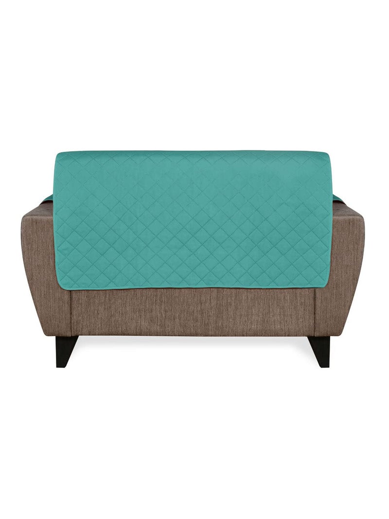 Home @home by Nilkamal 2 Seater Reversible Sofa Cover 179 cm x 223 cm, Indigo & Sea Green, Standard - Image 3