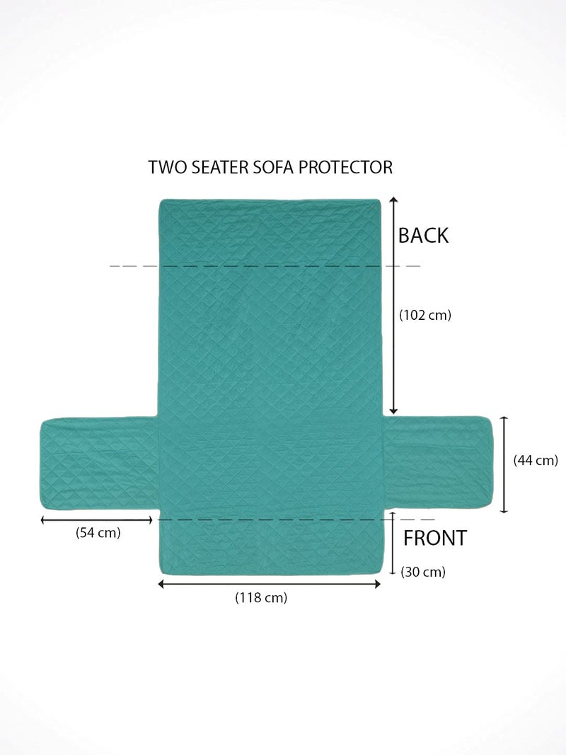 Home @home by Nilkamal 2 Seater Reversible Sofa Cover 179 cm x 223 cm, Indigo & Sea Green, Standard - Image 5