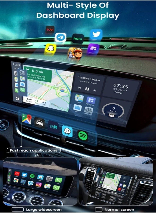 Carlinkit - 4G+64GB CarlinKit CarPlay Ai TV Box LED Plus Android13 QCM 6225 8-Core Wireless CarPlay Android Auto For Wired CarPlay 4GLTE - Image 1