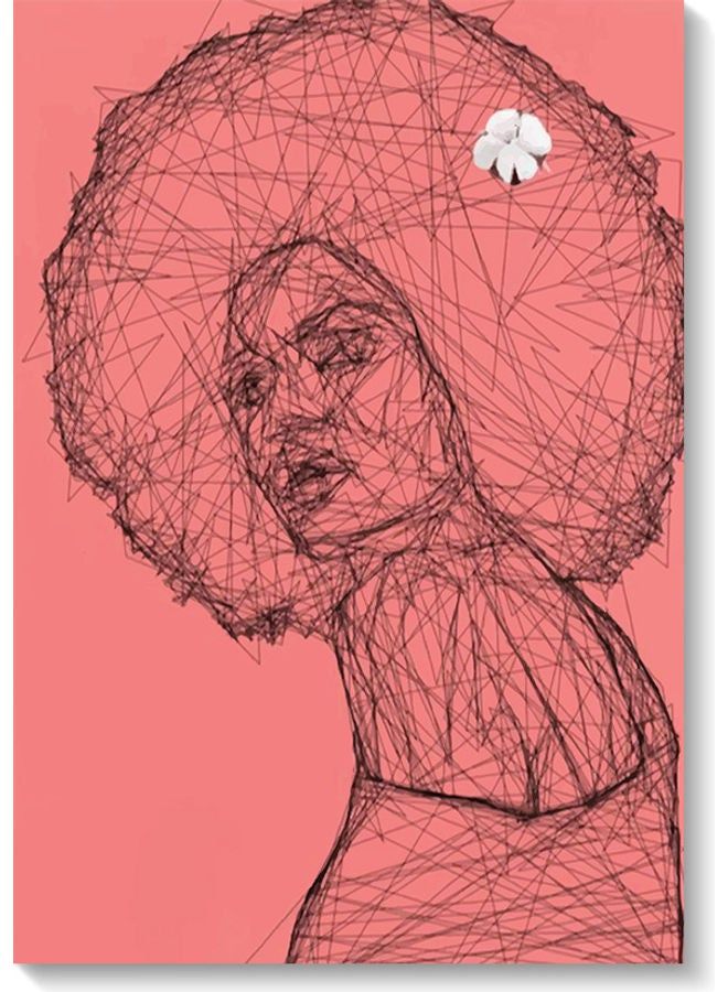 RYN Woman Line Art Printed Wall Art Pink/Black 40x60cm - Image 2