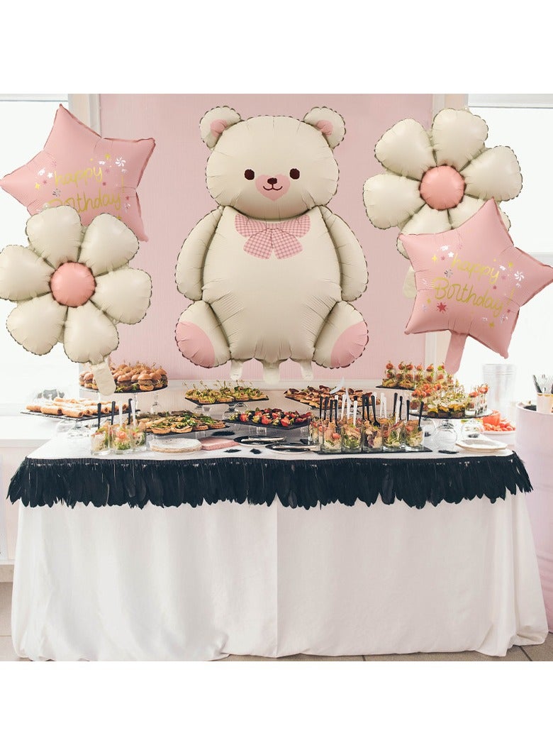 منطاد لطيف للدب والزهرة، منطاد رمادي للأطفال - Image 4