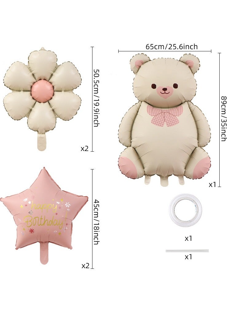 منطاد لطيف للدب والزهرة، منطاد رمادي للأطفال - Image 2