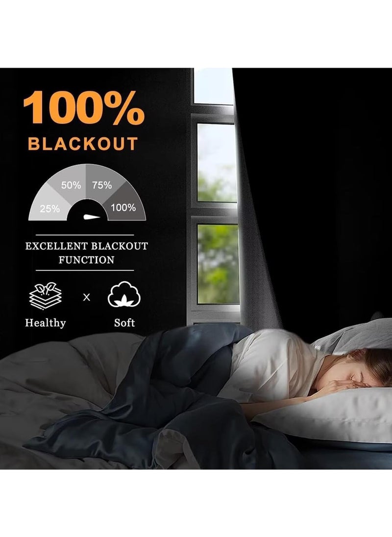 YIM-VIBEHAUS Portable Blackout Curtains, DIY Blackout Blinds with Cutter Knife, No Drill, 100% Black Out Curtain, Blackout Shades for Bedroom, Travel, Baby Nursery, Office (145*300 cm)  - Image 3