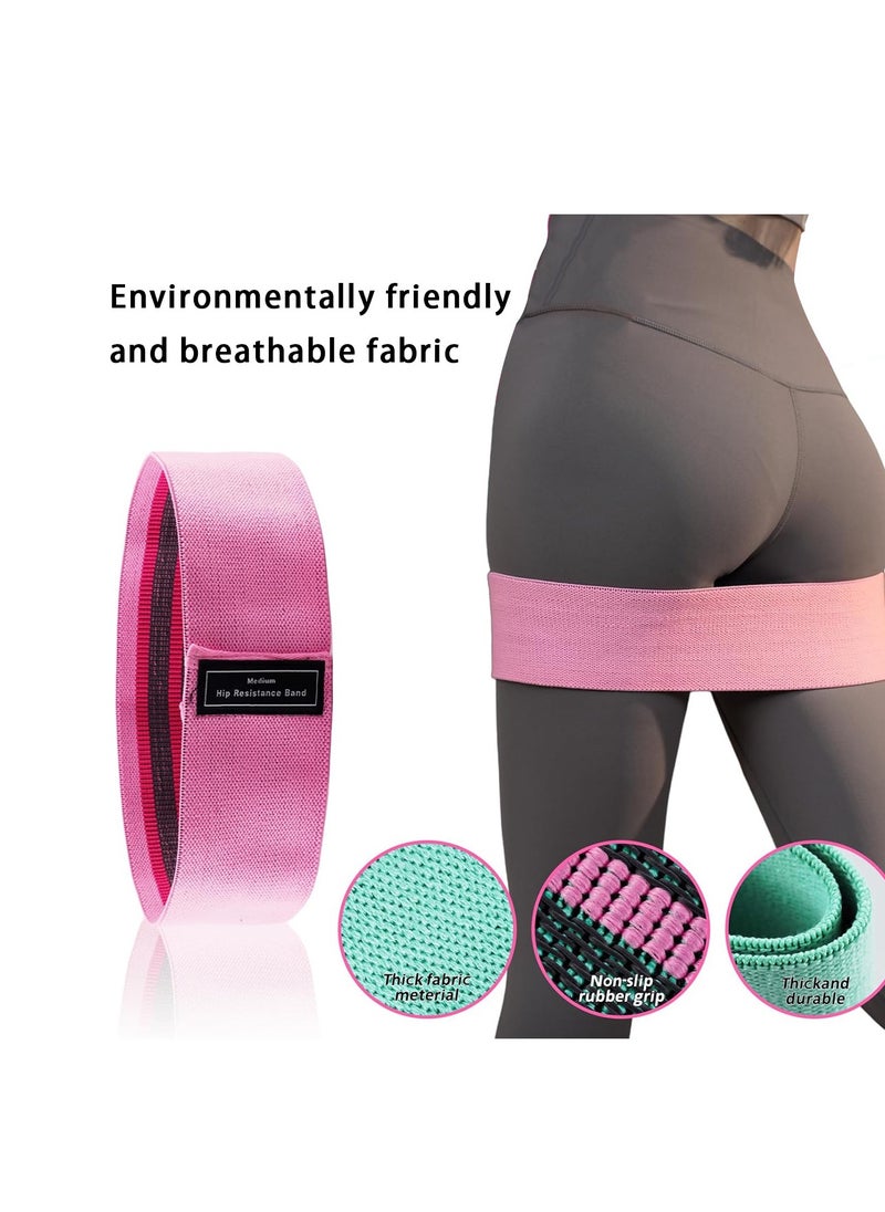 ACYYH Resistance Bands Set for Exercise, 3 Pack Hip Bands with Carry Bag, Non-Slip Fabric Bands for Legs and Glutes, Mint/Purple/Pink  - Image 4