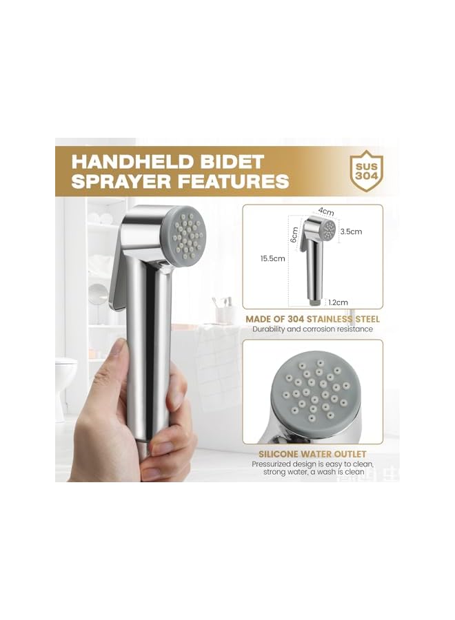 The Bros Bidet Sprayer for Toilet Wall Mounted High Pressure Bidet Sprayer for Personal Hygiene Toilet Cleaning Bathroom Pet Bath - Image 4