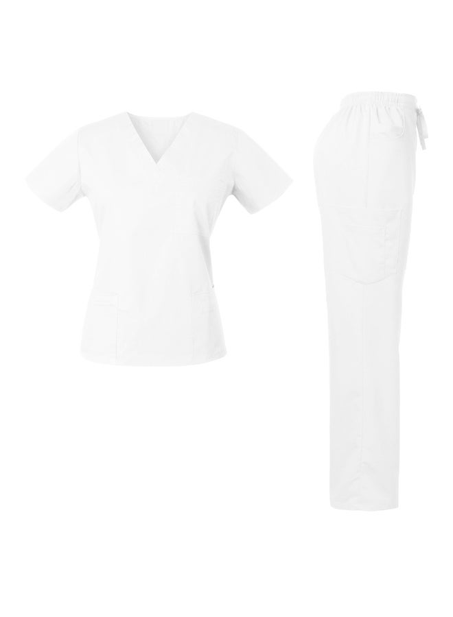 Veronica Medical Scrub Set White - Image 1