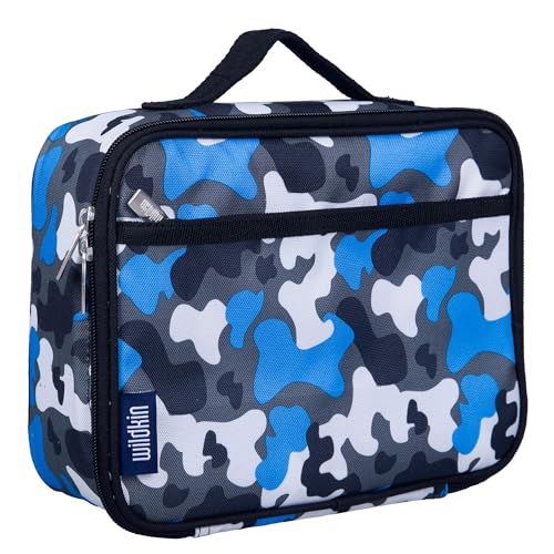 Wildkin Kids Insulated Lunch Box – Durable and Reusable for School & Travel - Blue Camo - Image 1