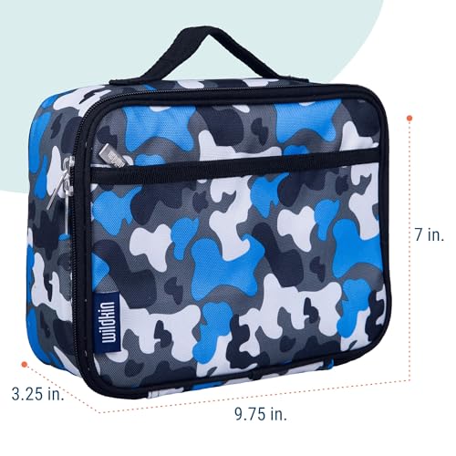 Wildkin Kids Insulated Lunch Box – Durable and Reusable for School & Travel - Blue Camo - Image 3