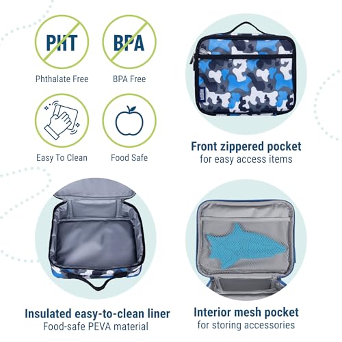 Wildkin Kids Insulated Lunch Box – Durable and Reusable for School & Travel - Blue Camo - Image 4