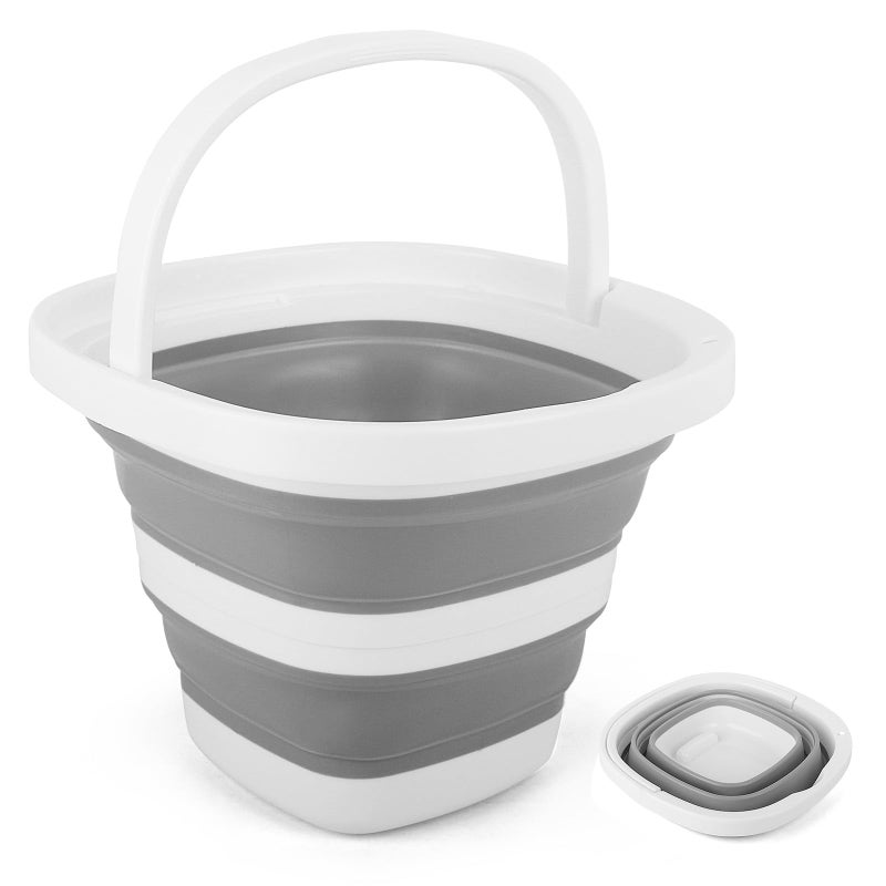 BIDFUL Collapsible Bucket 5L, Foldable Mop Bucket Car Wash Buckets with Handle for Cleaning Supplies, Portable Sink Wash Basin Storage Bin Ice Tub for Fishing Beach Outdoor Camping Kitchen RV Accessories - Image 1