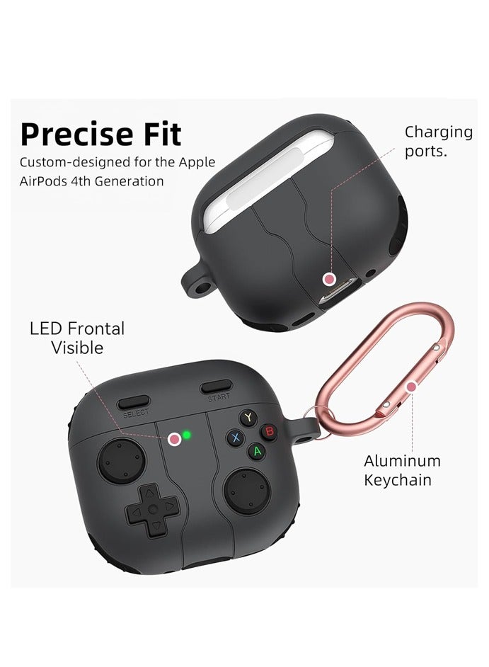 حافظة ألعاب لجهاز AirPods من الجيل الرابع، حافظة سيليكون واقية مقاومة للصدمات لجهاز Airpods4، غطاء حماية كامل من السقوط مع حلقة تثبيت - Image 3
