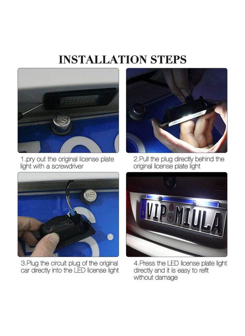 SYOSI - LED Number Plate Lights, 2Pcs License Number Plate Light Lamp, Car Rear License Plate Lamps for Q7 A3 S3 A4 S4 RS4 A6 C6 S6 RS6 A8 S8 - Image 1