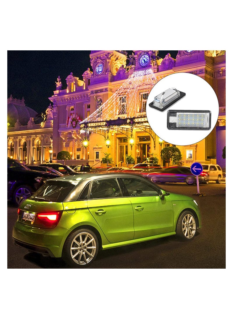 SYOSI - LED Number Plate Lights, 2Pcs License Number Plate Light Lamp, Car Rear License Plate Lamps for Q7 A3 S3 A4 S4 RS4 A6 C6 S6 RS6 A8 S8 - Image 1