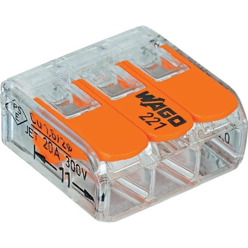 Wago 221-413 LEVER-NUTS 3 Conductor Compact Connectors 10 PK - Image 5