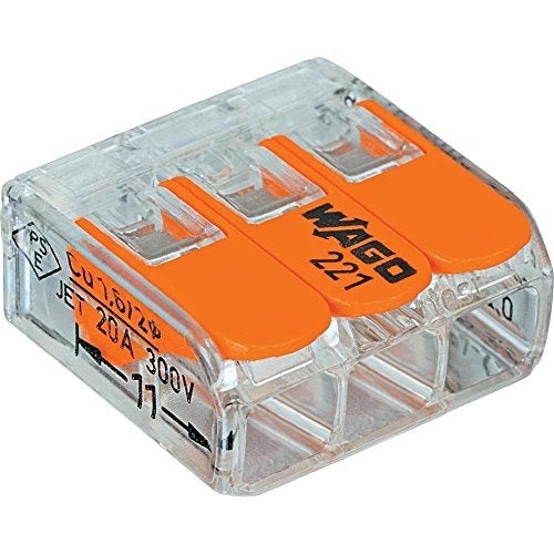 Wago 221-413 LEVER-NUTS 3 Conductor Compact Connectors 10 PK - Image 1
