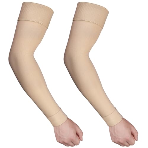 Ailaka Medical Compression Arm Sleeves for Men Women - 20-30 mmHg Lymphedema Compression Sleeves Support for Arms Pain - Image 1