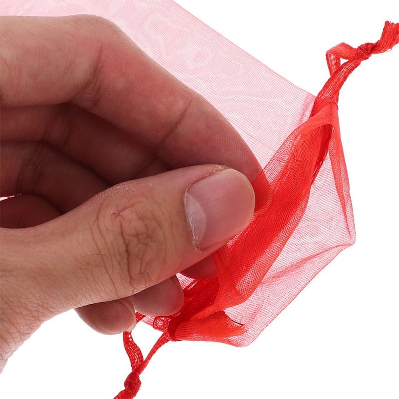 MAGICLULU 50pcs Organza Hand Fan Pouches with Adjustable Drawstring, Decorative Mesh Fan Storage Holder Bags for Wedding Favor and Party Candy Gift Wrapping - Image 3
