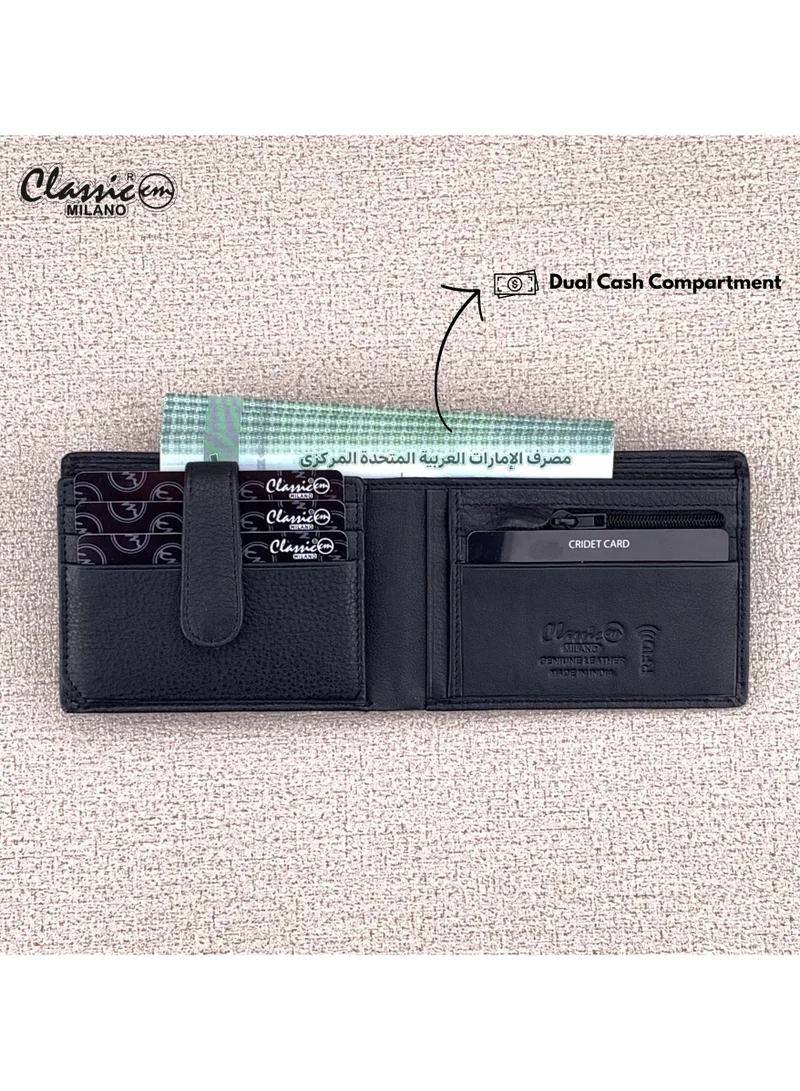 Classic Milano Classic Milano Genuine Leather Wallet for Men – Slim Bifold Men’s Wallet with RFID Blocking, Multiple Card Slots – Stylish Mens Purse Wallets Gift for Husband, Father