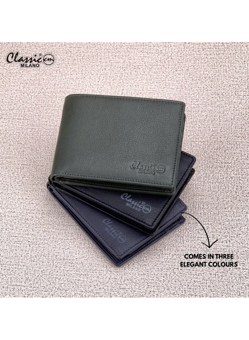 Classic Milano Black (CNH-7) Classic Milano Genuine Leather Wallet for Men – Slim Bifold Men’s Wallet with RFID Blocking, Multiple Card Slots – Stylish Mens Purse Wallets Gift for Husband, Father for Men | Best Price UAE