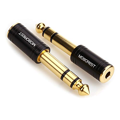 MOBOREST 3.5mm to 1/4" Adapter - Authentic Genuine Universal 6.35mm Pure Copper Adapter Jack - 3.5mm (1/8 Inch) Female to 6.35mm (1/4 Inch) Male Headphone Adapter, Black Fashion 2-Pack - Image 5
