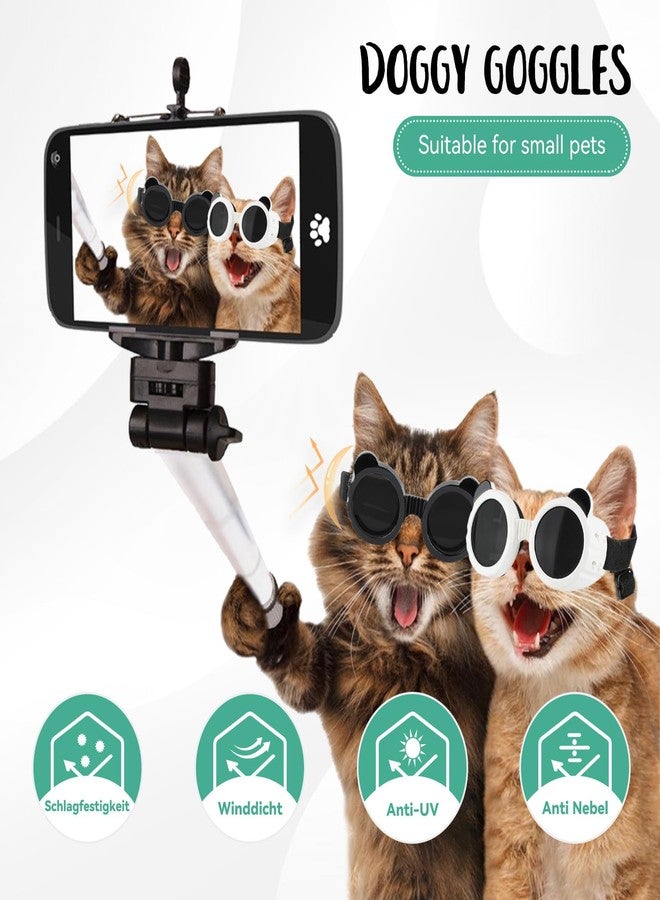 Namsan Dog Goggles Small Breeds, UV Protection Dog Glasses for XSmall to Small Dogs, Chihuahua Sunglases Windproof Dustproof Driving Eye Protection, Adjustable, Panda Black - Image 5