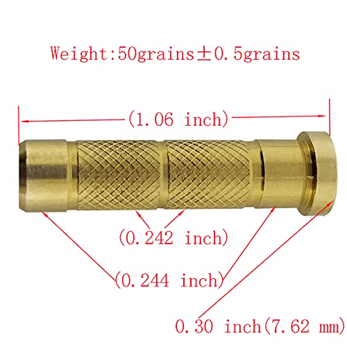 PinbWD 50Grains Field Point The Bolts are Copper Bolts Knurled Outer Diameter Suitable with for.244 Carbon Arrow (1 Dozen 12PACK), Used for Arrow Rod Archery Accessories (Brass Bolt-A, 50 Grains) - Image 2