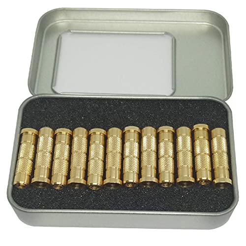 PinbWD 50Grains Field Point The Bolts are Copper Bolts Knurled Outer Diameter Suitable with for.244 Carbon Arrow (1 Dozen 12PACK), Used for Arrow Rod Archery Accessories (Brass Bolt-A, 50 Grains) - Image 5