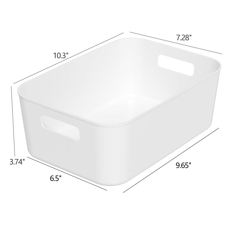 Quickquick 12 Packs Plastic Pantry Organizing Bins, Small Open Storage Bin, White - Image 3