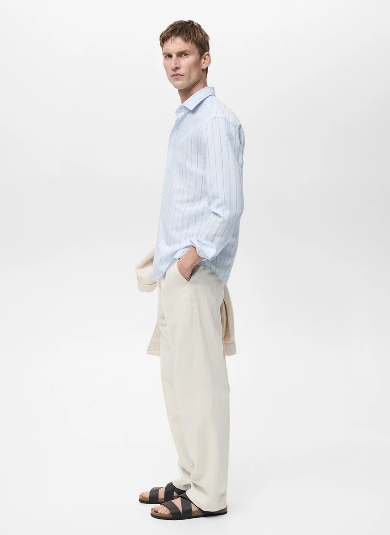 Mango Man Pinstripe Regualr Fit Shirt
