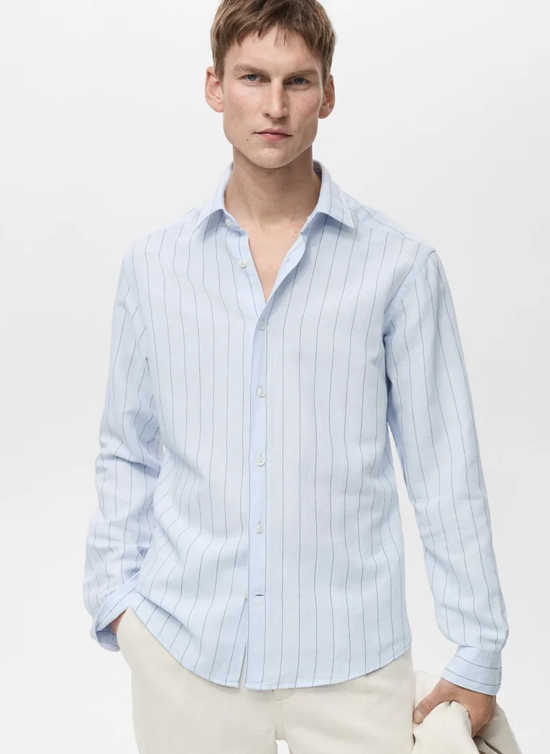 Mango Man Pinstripe Regualr Fit Shirt