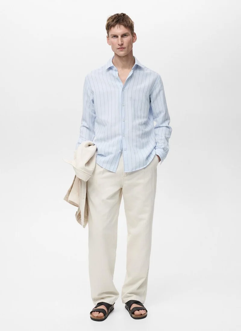 Mango Man Pinstripe Regualr Fit Shirt