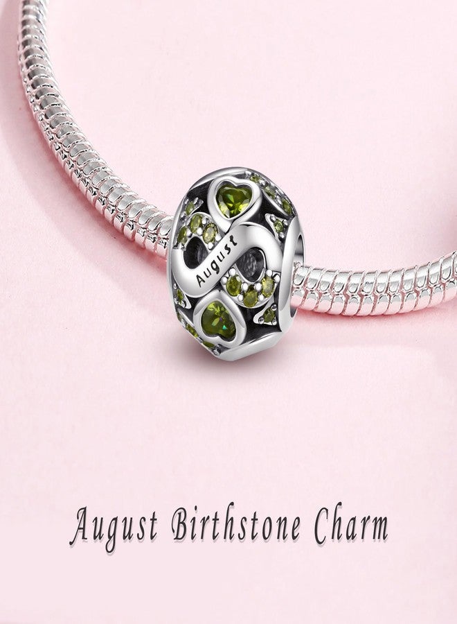 HappyStar 925 Sterling Silver Birthstone Charms fits Charms Bracelets for Woman，with 5A Cubic Zirconia Dangle Pendant Bead,Happy Birthday Charms for Bracelet and Necklace - Image 3