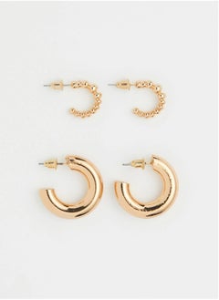 2 Pairs Hoop Earrings
