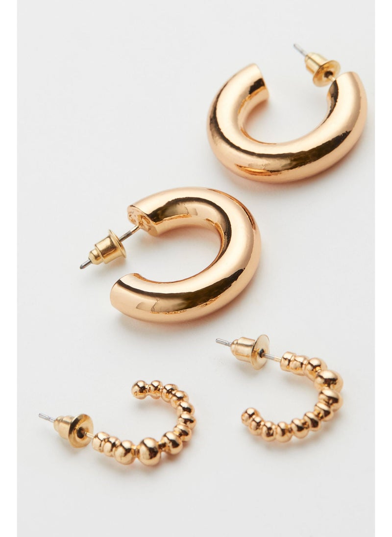 H&M - 2 Pairs Hoop Earrings - Image 1