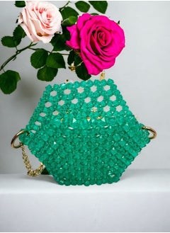 Evening and Event Bag - Green with Gold Chain - Gorgeous and Spacious, Handmade with Beads - pzsku/Z3670ACE48890A7DF2433Z/45/_/1734012103/0709a52e-8ef7-4720-89db-4e61977d3e73