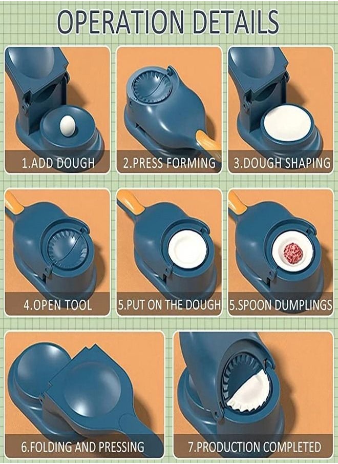 3 in 1 Household Automatic Portable Dumpling Maker Double Head with Press Mold Make Quick and Easy Dumpling for Home Restaurant