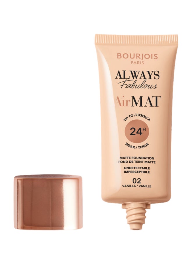 BOURJOIS PARIS Always Fabulous Air Mat Foundation - 002 - Vanilla, 30ml 