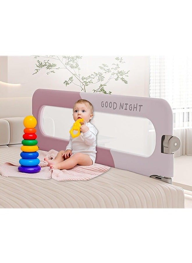 Beauenty - Bed Rails For Toddlers,Infant Bed Rail Guard,Baby Swing Down Bed Rail Guard,Kids' Bed Rails&Rail Guards,Safety Bed Fence Protector Rail,Bed Guard Rail for Queen King Twin Bed,Single Side (pink) - Image 1
