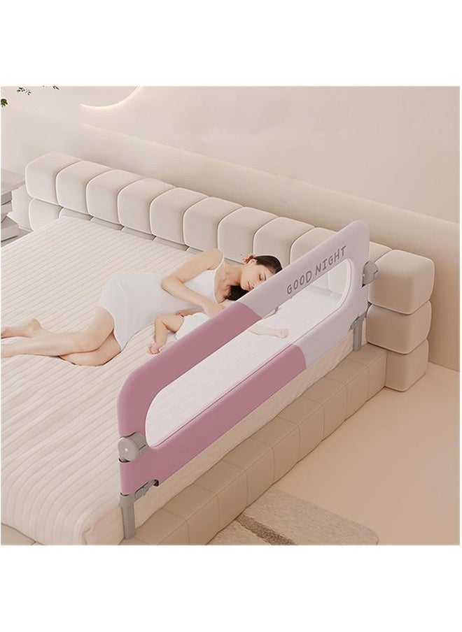 Beauenty - Bed Rails For Toddlers,Infant Bed Rail Guard,Baby Swing Down Bed Rail Guard,Kids' Bed Rails&Rail Guards,Safety Bed Fence Protector Rail,Bed Guard Rail for Queen King Twin Bed,Single Side (pink) - Image 1