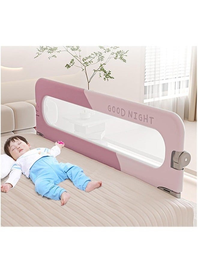 Beauenty - Bed Rails For Toddlers,Infant Bed Rail Guard,Baby Swing Down Bed Rail Guard,Kids' Bed Rails&Rail Guards,Safety Bed Fence Protector Rail,Bed Guard Rail for Queen King Twin Bed,Single Side (pink) - Image 1