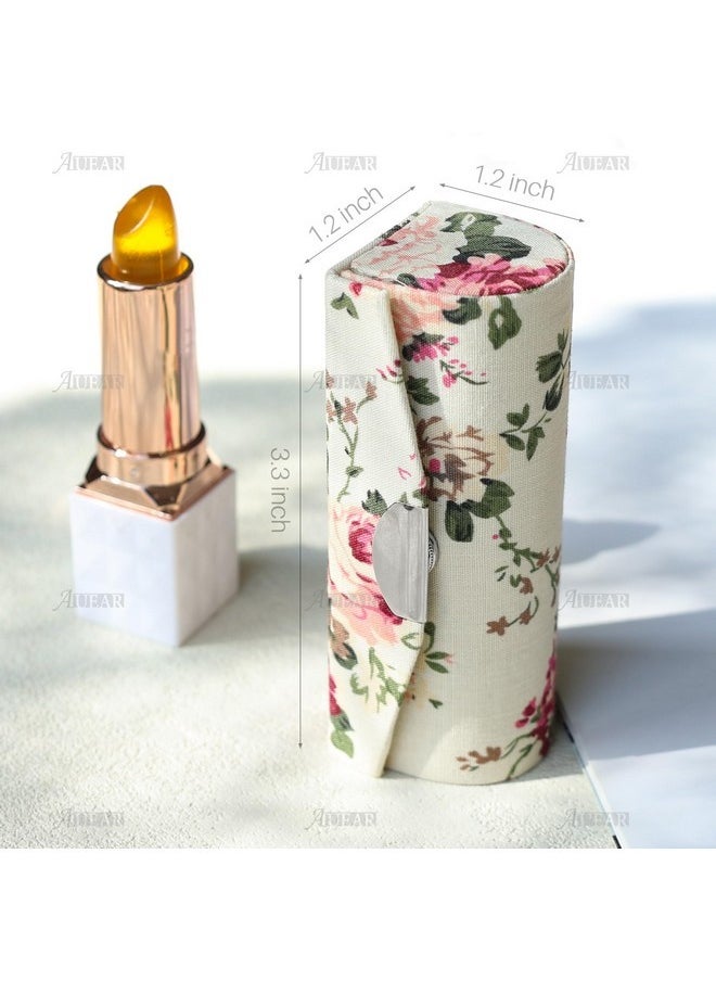 AUEAR - , 4 Pack Floral Lipstick Case With Mirror For Purse Travel Lipstick Holder Case - Image 1