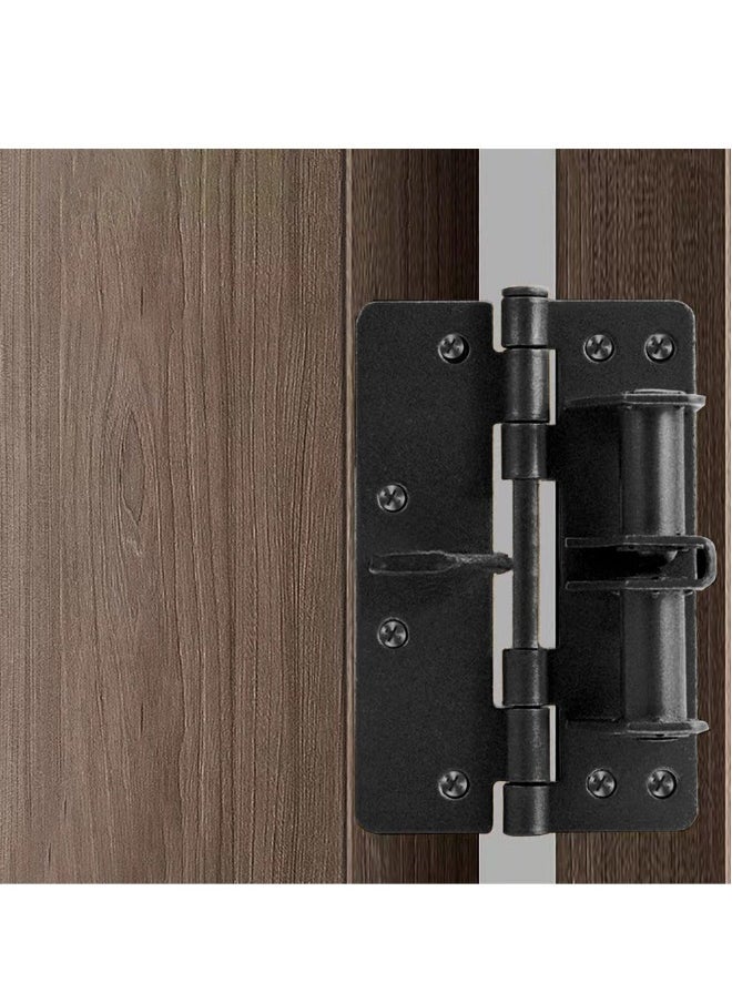 Generic Self-Closing Door Hinges, 2PCS 4 Inch Automatic Self Closing Soft Close Hinges, Iron Fireproof Inner Door Hinge, Heavy Duty Adjustable Tension Spring Hinges with Screw, for Residential  - Image 2