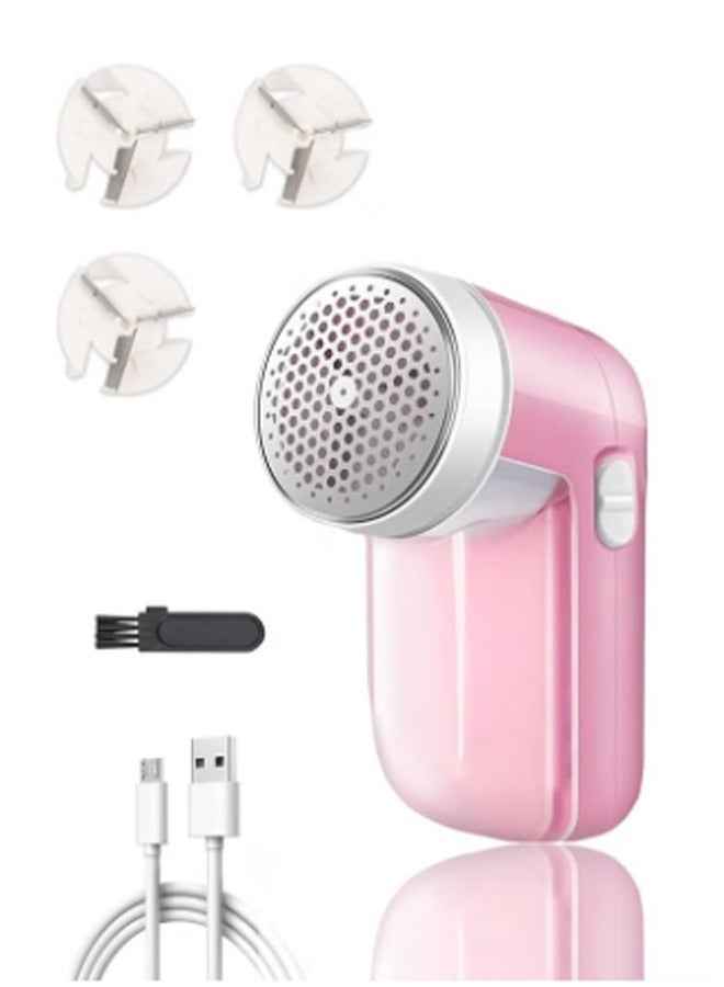 Bukela Cloth Handheld For Sweater Trimmer Clothes Fuzz Cleaner Electric Lint Remover USB Rechargeable Portable Fabric Shaver Sticky Lint Roller Reusable (Pink, One Size) - Image 1
