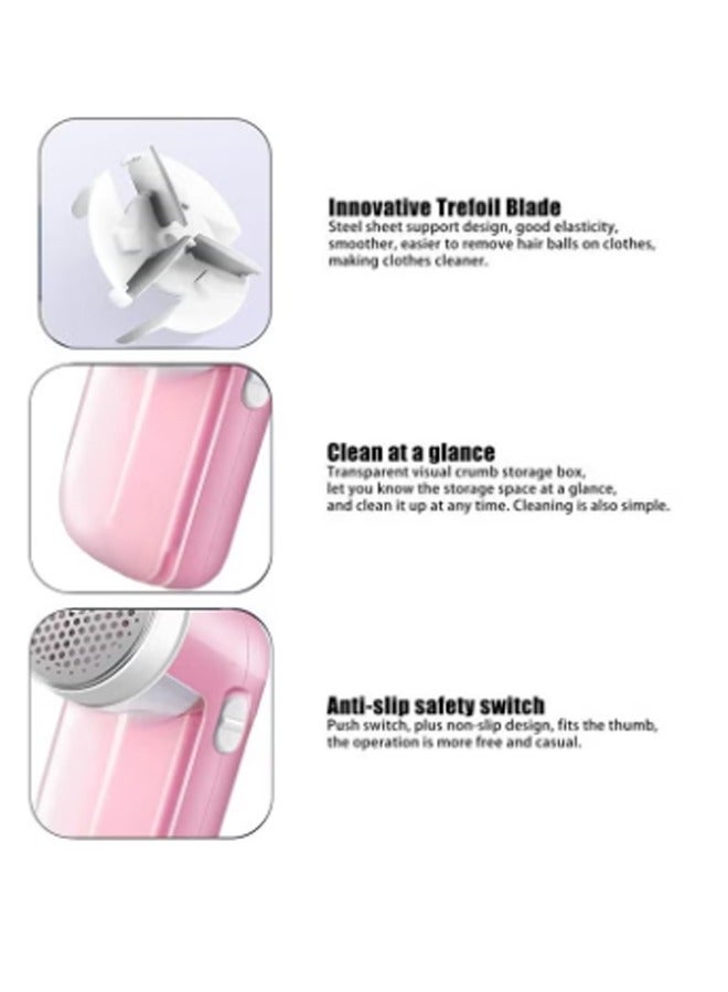 Bukela Cloth Handheld For Sweater Trimmer Clothes Fuzz Cleaner Electric Lint Remover USB Rechargeable Portable Fabric Shaver Sticky Lint Roller Reusable (Pink, One Size) - Image 4