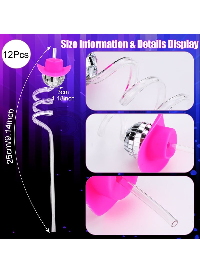 Excefore Mirror Disco Ball Straws 70s Disco Decorative Straws Plastic Stir Sticks Mini Disco Straw Decor for Dance Holiday Wedding Birthday Supply  - Image 5